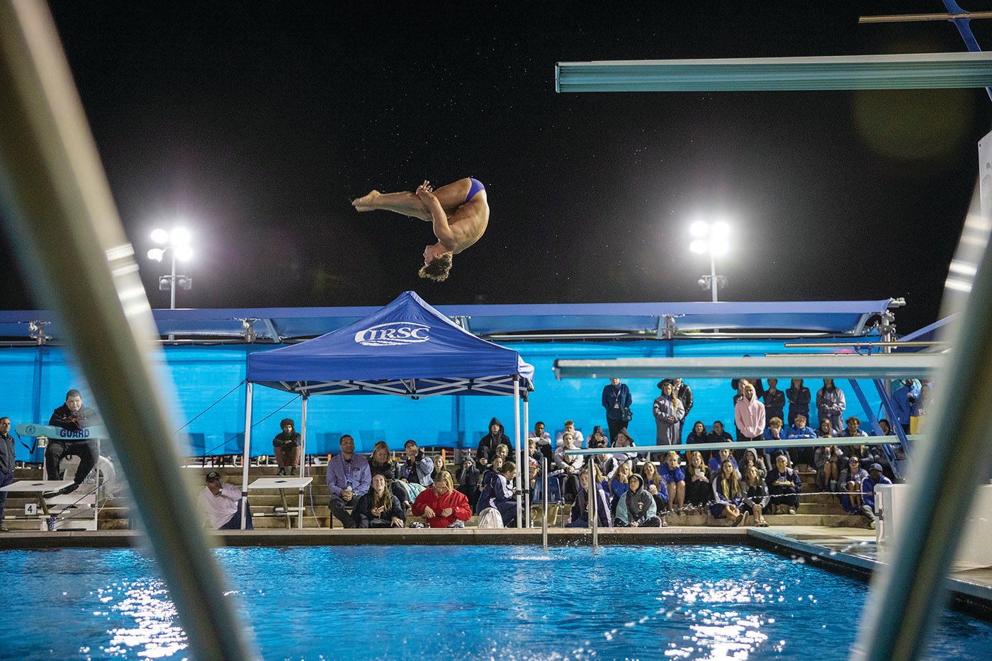 Indian River State College will host the 2021 National Junior College Athletic Association (NJCAA) Swimming and Diving National Championships at the IRSC Anne Wilder Aquatic Complex on the IRSC Main Campus in Fort Pierce Wednesday, April 28 through Saturday, May 1 where the College looks to extend its unprecedented National Championship winning streak. Shown here is IRSC diver Jake Servaites on the 1-meter board at last year’s meet on Saturday, March 7, 2020 at IRSC.